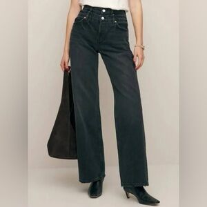 Reformation Cary Double Waistband High Rise Slouchy Wide Leg Jeans